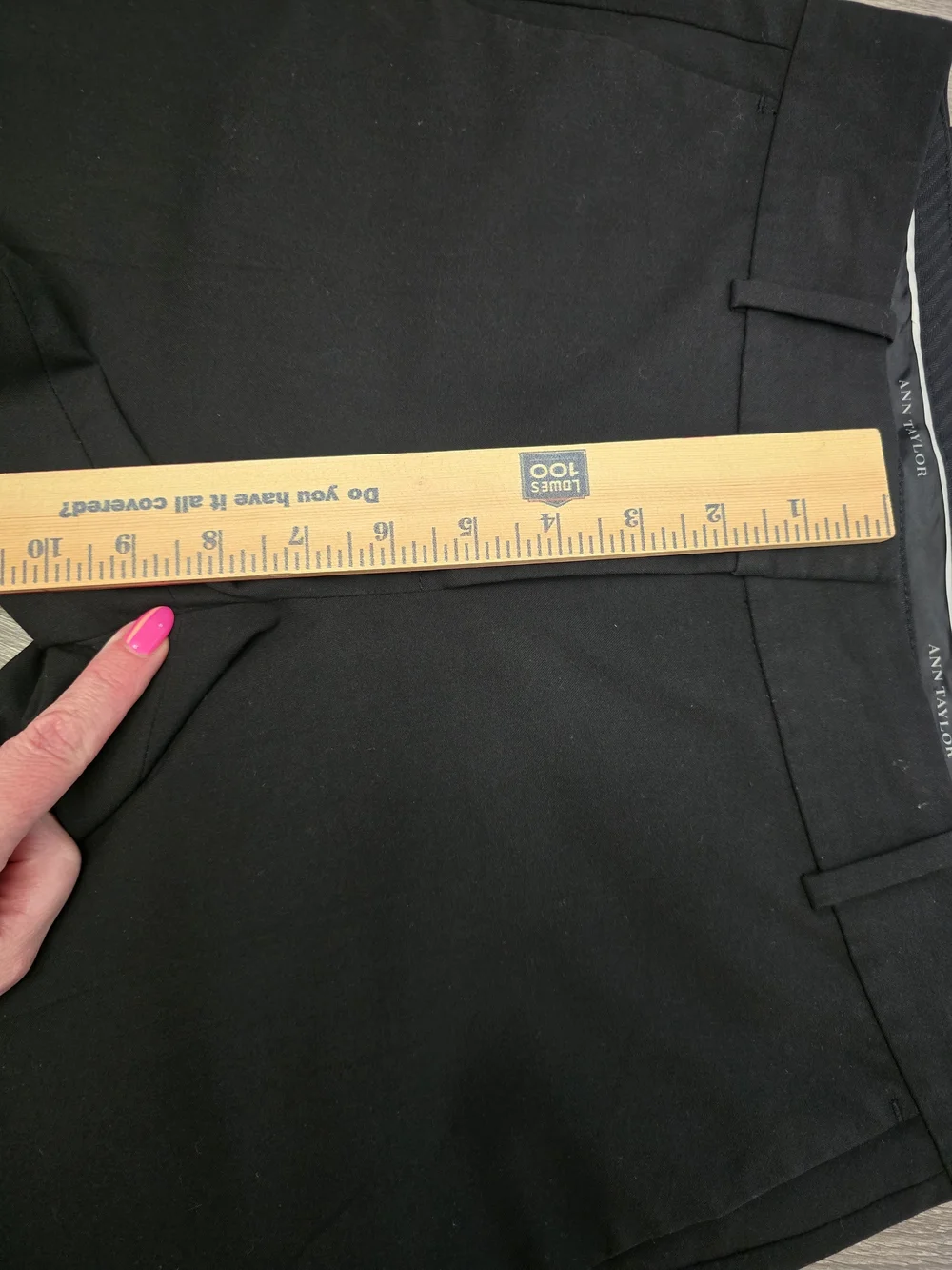 Ann Taylor Black Straight-Leg Dress Trousers 2 Petite Midrise - Picture 9 of 11